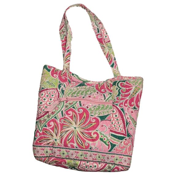 Vera Bradley, Pinwheel Pink Handbag Purse Tote, Vintage - Picture 2 of 9